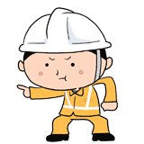 怒るヘルメットの作業員のイラスト