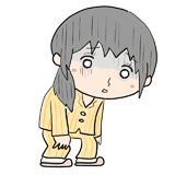 落ち込むパジャマの女性のイラスト