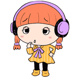 困り顔のヘッドホン女子のイラスト
