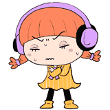 悩むヘッドホンの女の子のイラスト