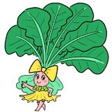 大きなリボンのほうれん草のイラスト