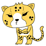 悩むチーターのイラスト