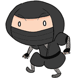 忍び足をする忍者のイラスト