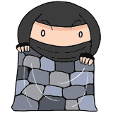 隠れ身の術を使う忍者のイラスト
