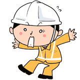 驚く現場作業員のイラスト