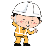 照れる男性作業員のイラスト