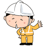 呆れる現場作業員のイラスト