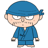 無表情の作務衣の職人のイラスト