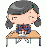 勉強する中学生のイラスト
