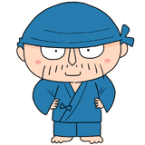 笑顔の作務衣の職人のイラスト