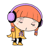 落ち込むヘッドホンの女の子のイラスト