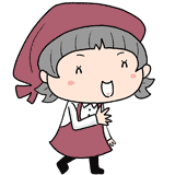 楽しそうな女性店員のイラスト