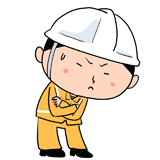 苦悩する現場監督のイラスト