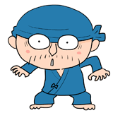 驚く作務衣の職人のイラスト
