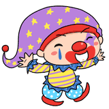笑顔のピエロのイラスト