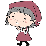 照れる女性店員のイラスト
