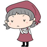 悩む女性店員のイラスト