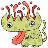 舌の長いモンスターのイラスト