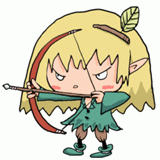 弓を絞る男の子のイラスト