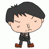 悩む部長のイラスト