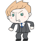 怒る白人サラリーマンのイラスト