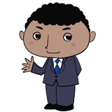 自信ありげなスーツの黒人男性のイラスト