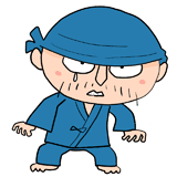 悔しそうな作務衣の職人のイラスト