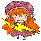 雷を構える女の子のイラスト