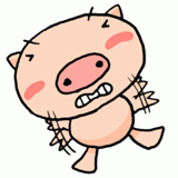 暴れるブタのイラスト