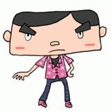 四角い顔の男のイラスト