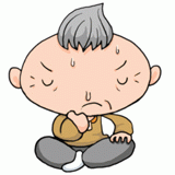 悩むおじいさんのイラスト