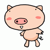 微笑むブタのイラスト