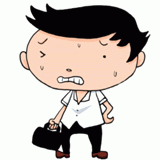 暑そうな男子学生のイラスト