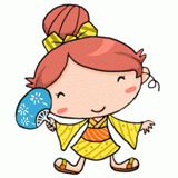 浴衣の女の子のイラスト