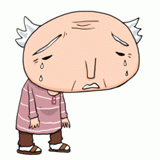 悲しそうに泣くおじいさんのイラスト