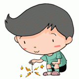 線香花火を持つ男の子のイラスト