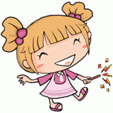 花火で楽しそうな女の子のイラスト