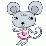 流し目のネズミのイラスト