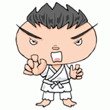 かまえる柔道選手のイラスト