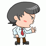 説明するサラリーマンのイラスト