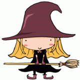 ホウキを持つ魔法少女のイラスト