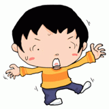 地震で揺れる子供のイラスト
