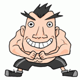 体に自信がある男性のイラスト