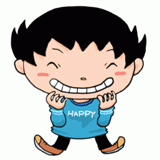 笑う男の子のイラスト