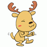踊るトナカイのイラスト