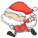 走るサンタクロースのイラスト
