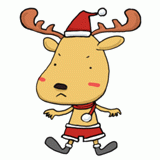 マフラーをしているトナカイのイラスト