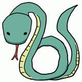 舌を出す蛇のイラスト