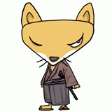 侍の狐のイラスト