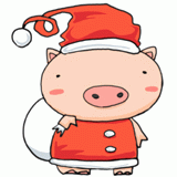 サンタクロースのブタのイラスト